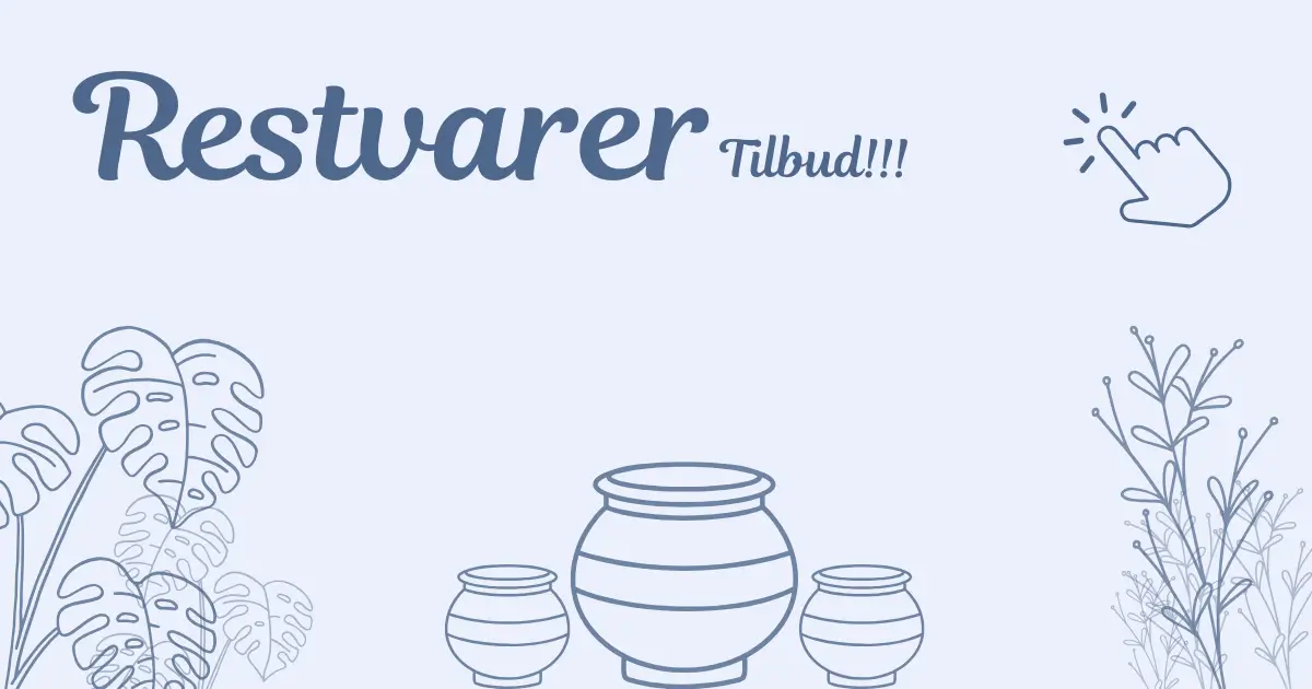 grafik af to forskellige planter og en potte restvarer til salg Tilbud